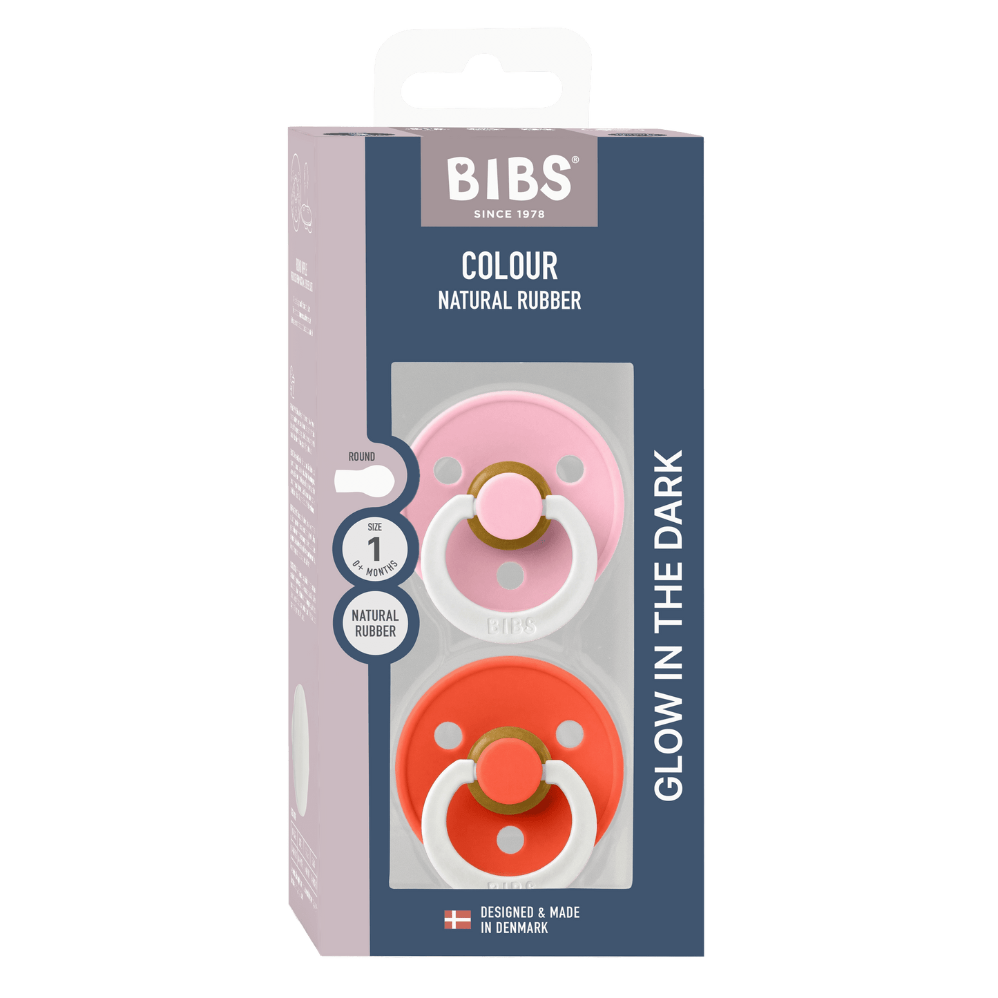 Colour GLOW-fopspenen, 2-pack - Baby Pink/Tango