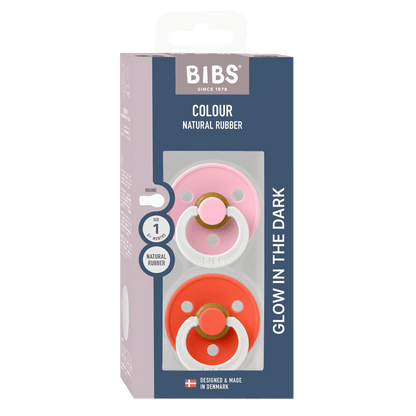 Colour GLOW-fopspenen, 2-pack - Baby Pink/Tango