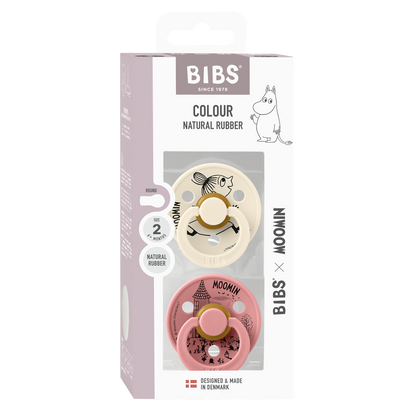 BIBS x Moomin Colour 2 pack Little My - Ivory/Dusty Pink