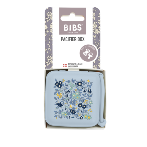 BIBS x LIBERTY Schnullerbox – Chamomile Lawn Baby Blue