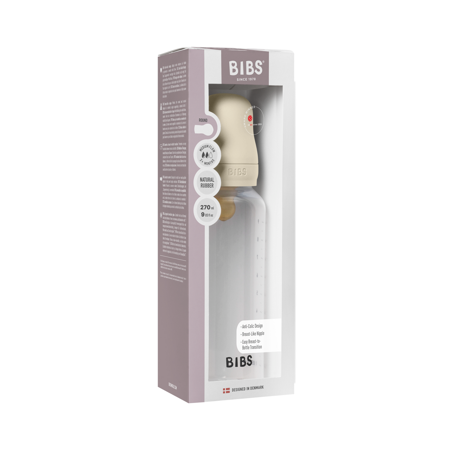 Baby BPA-Free PP Bottle Set 270ml Latex - Ivory