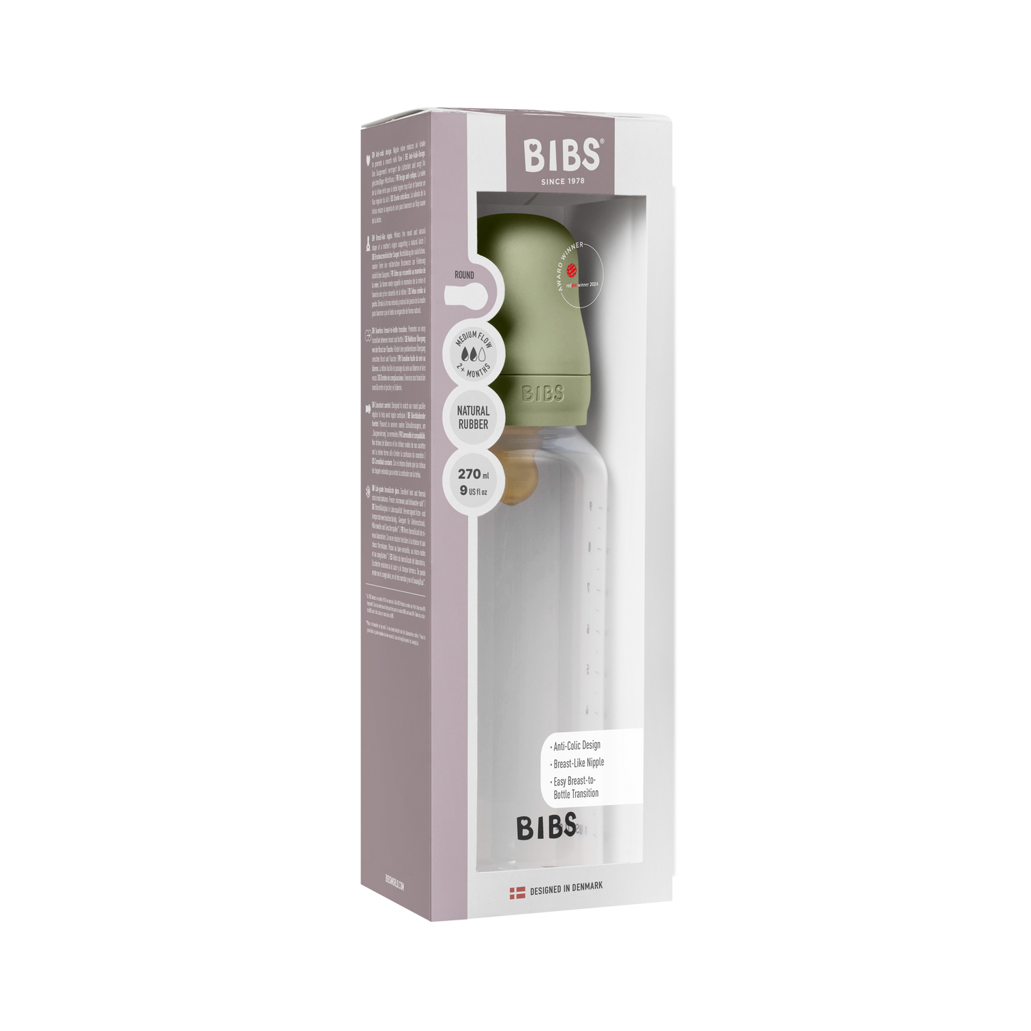 Baby BPA-Free PP Bottle Set 270ml Latex - Sage