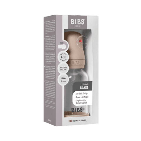 Babyglasflaschen-Set 120ml Silikon – Blush
