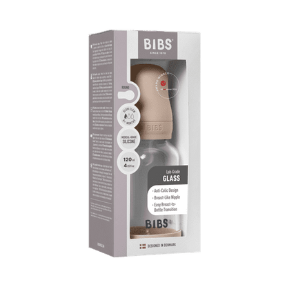 Babyglasflaschen-Set 120ml Silikon – Blush