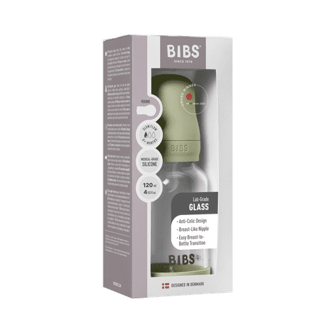 Babyglasflaschen-Set 120ml Silikon – Sage