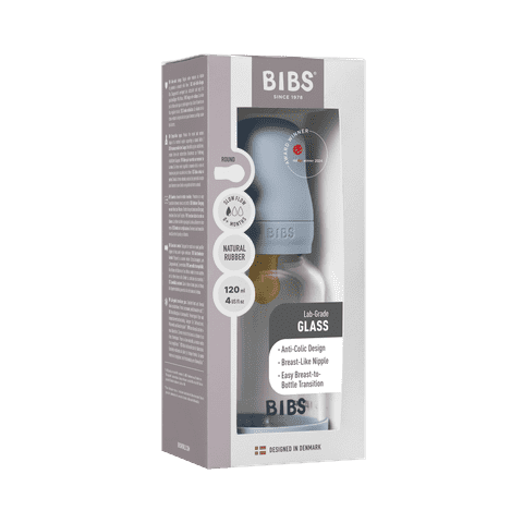 Babyglasflaschen-Set 120ml Latex – Baby Blue