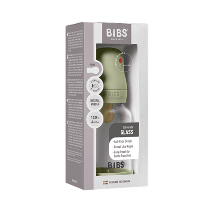 Baby Glass Bottle Set 120ml Latex - Sage