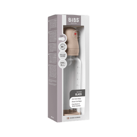 Babyglasflaschen-Set 240ml Silikon – Blush