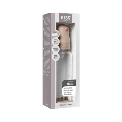 Babyglasflaschen-Set 240ml Silikon – Blush