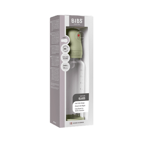 Babyglasflaschen-Set 240ml Silikon – Sage