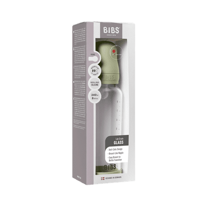 Babyglasflaschen-Set 240ml Silikon – Sage