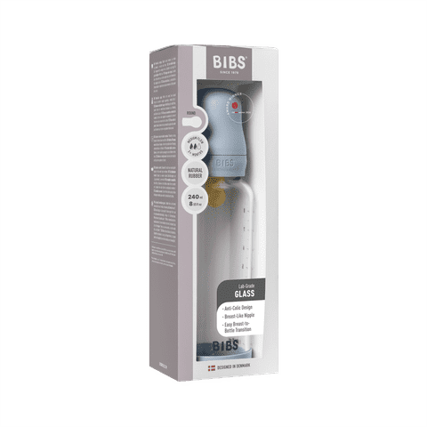 Babyglasflaschen-Set 240ml Latex – Baby Blue