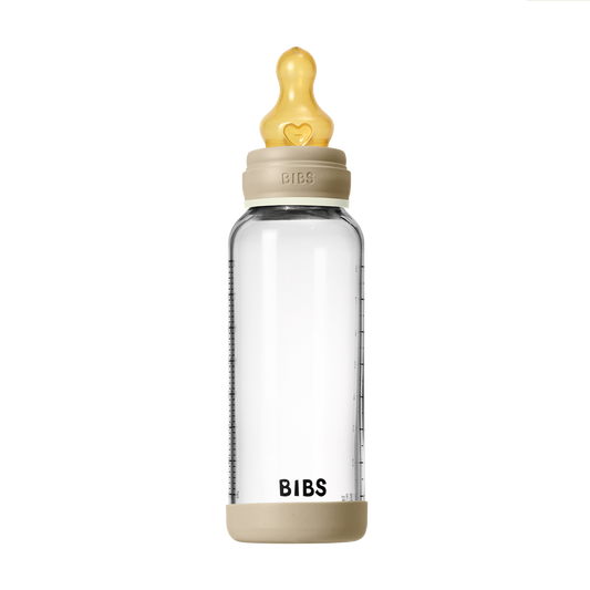 Glas-sutteflaske til baby Glow-sæt 240ml latex - Vanilla