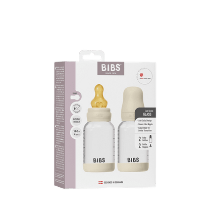Baby-Glasflaschen-Set 120 ml, 2er-Pack, Latex – Ivory