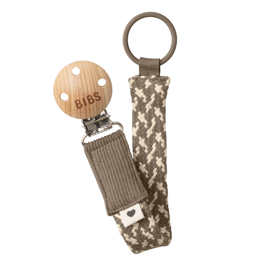 Pacifier Clip Dark Oak/Vanilla