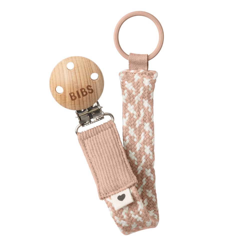 Pleciona zawieszka do smoczka Blush/Ivory