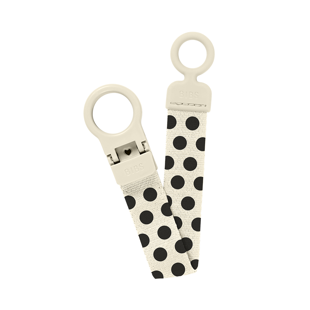 STUDIO sutteclip med løkke Polka - Ivory/Black