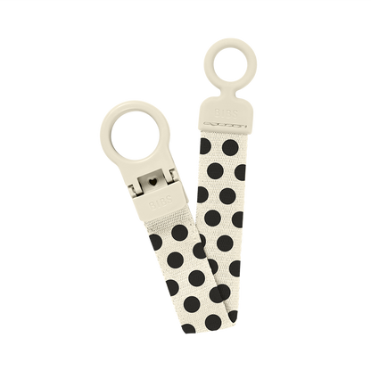 STUDIO sutteclip med løkke Polka - Ivory/Black