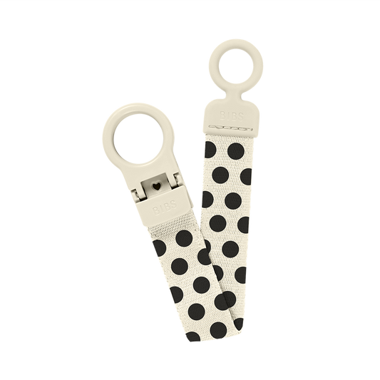 STUDIO sutteclip med løkke Polka - Ivory/Black
