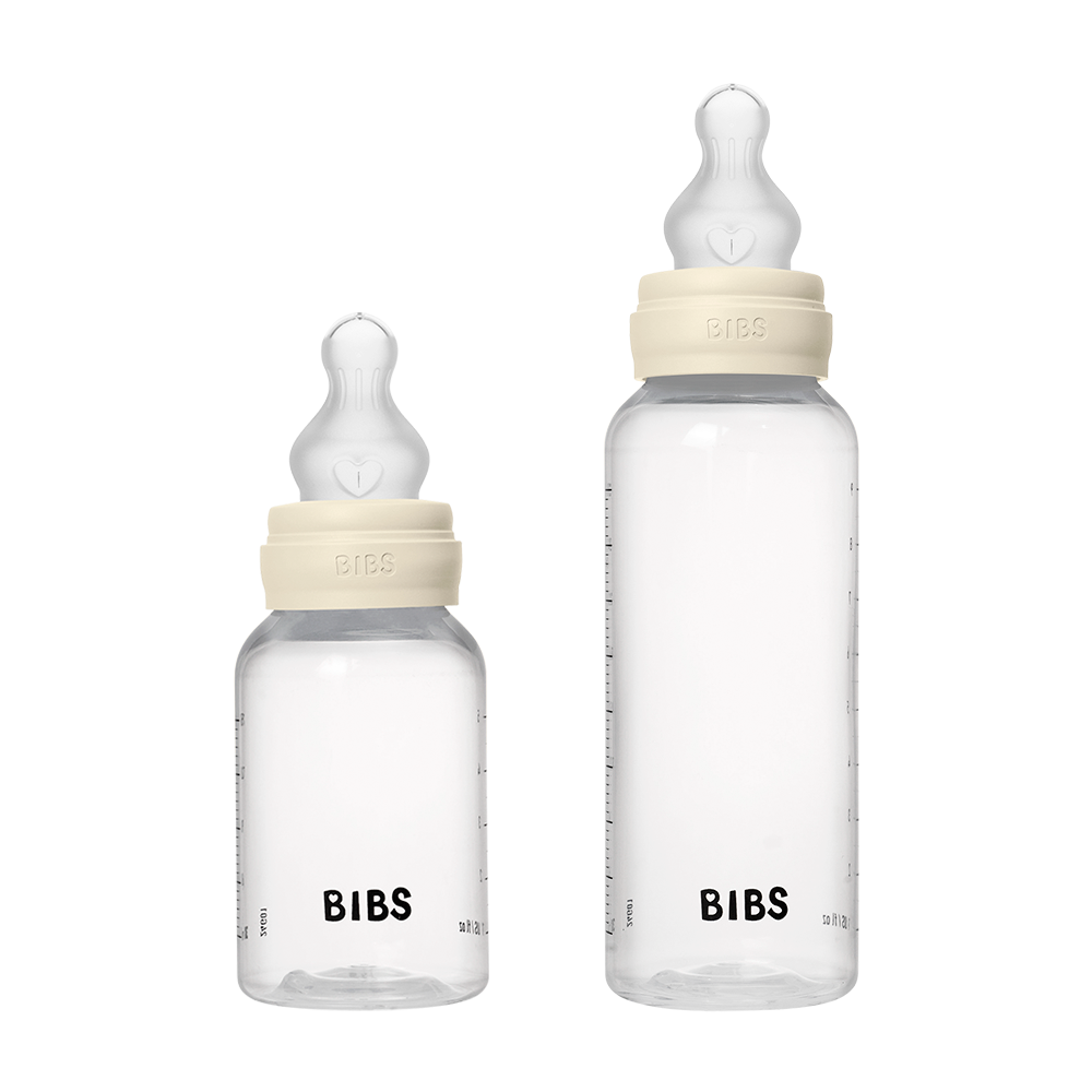 BPA-freies PP-Babyflaschenset Grow and Flow 150 ml/270 ml, Silikon – Ivory