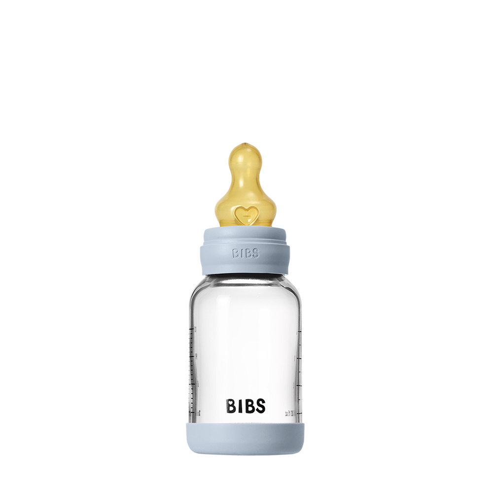 Babyglasflaschen-Set 120ml Latex – Baby Blue