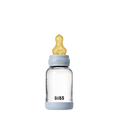 Babyglasflaschen-Set 120ml Latex – Baby Blue