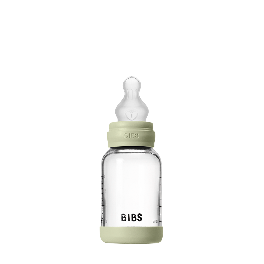 Babyglasflaschen-Set 120ml Silikon – Sage