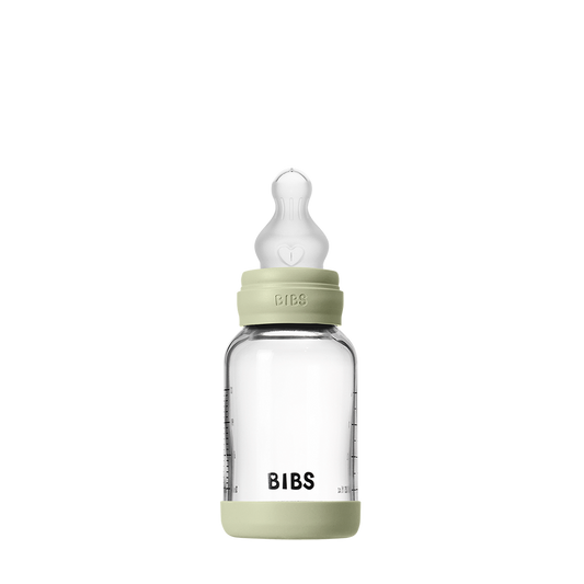 Coffret biberon en verre 120 ml en silicone - Sauge