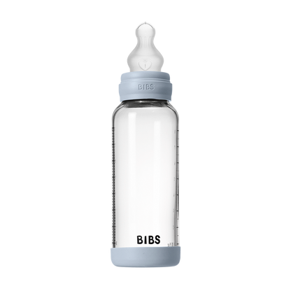 Babyglasflaschen-Set 240ml Silikon – Baby Blue