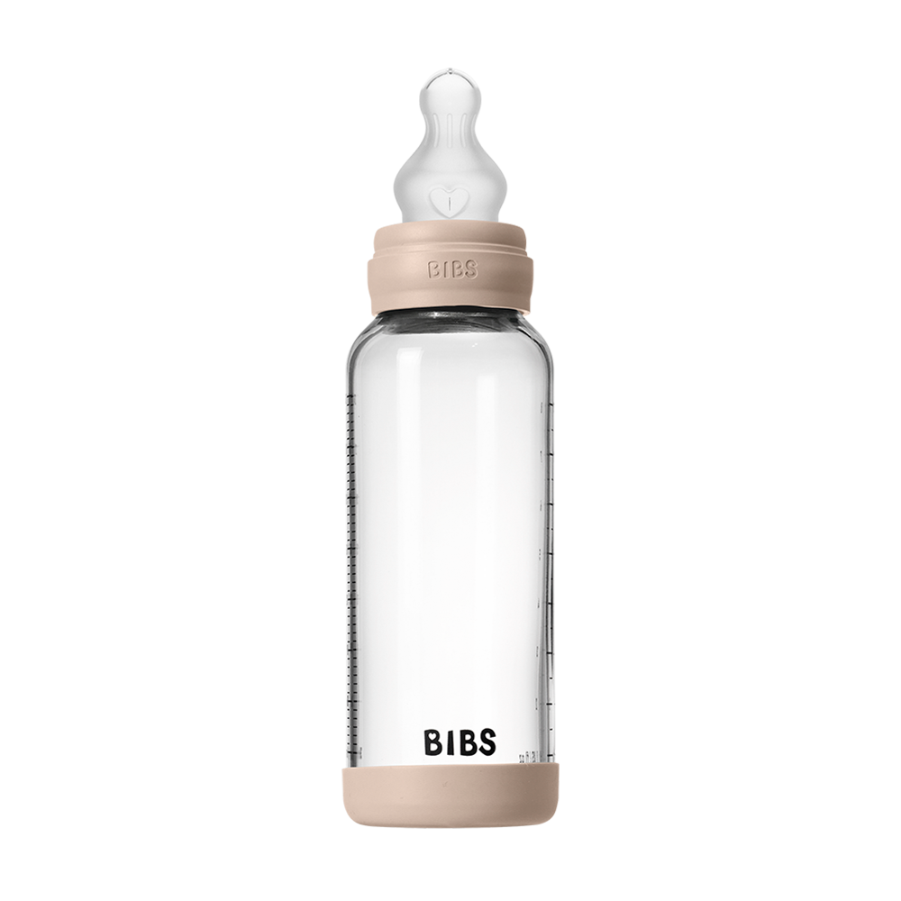 Babyglasflaschen-Set 240ml Silikon – Blush