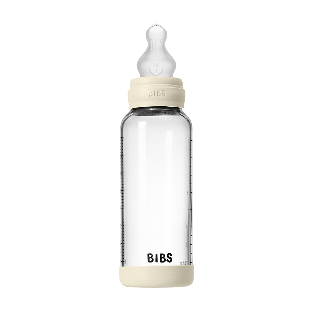 Babyglasflaschen-Set 240ml Silikon – Ivory