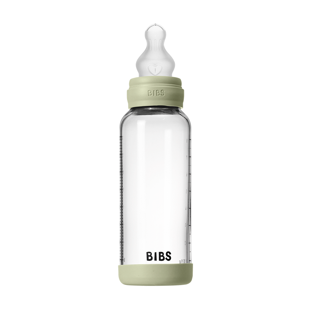 Babyglasflaschen-Set 240ml Silikon – Sage
