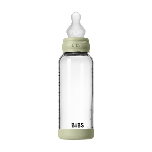 Coffret biberon en verre 240 ml en silicone - Sauge