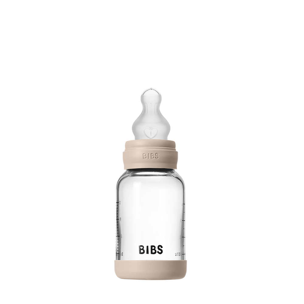 Babyglasflaschen-Set 120ml Silikon – Blush