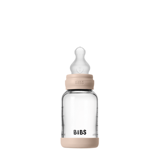 Coffret biberon en verre et silicone 120 ml - Blush