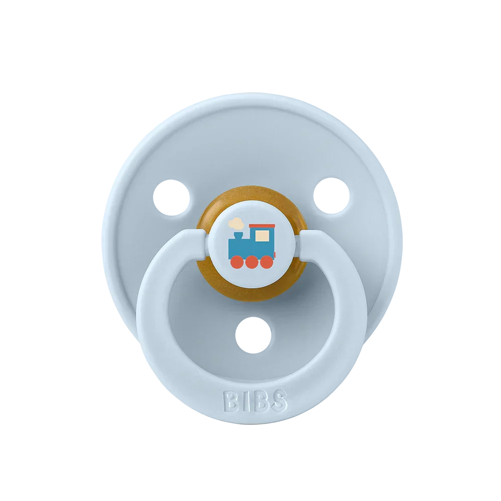 Colour Holiday Train Pacifier - Baby Blue - BIBS