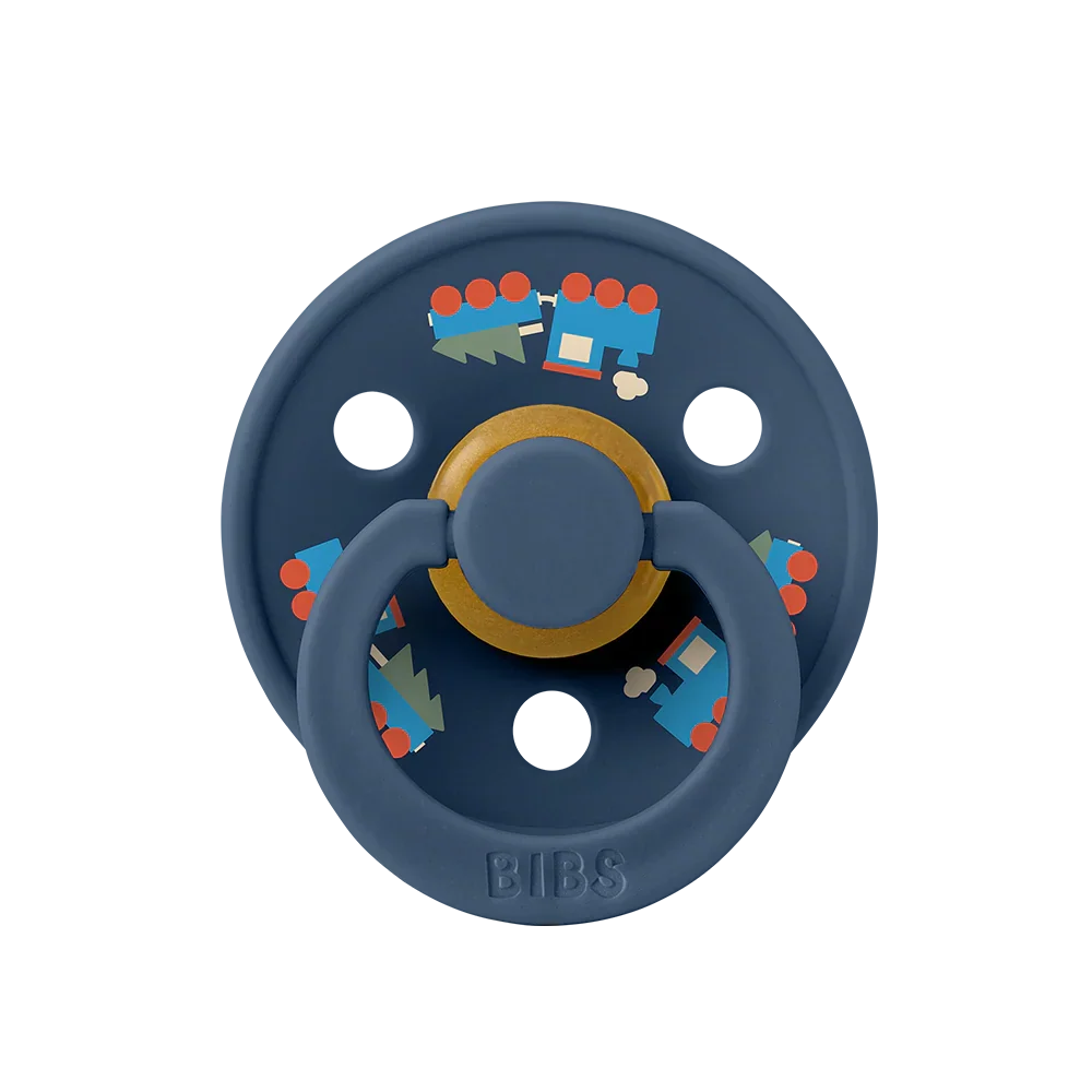 Colour Holiday Train Pacifier - Steel Blue - BIBS