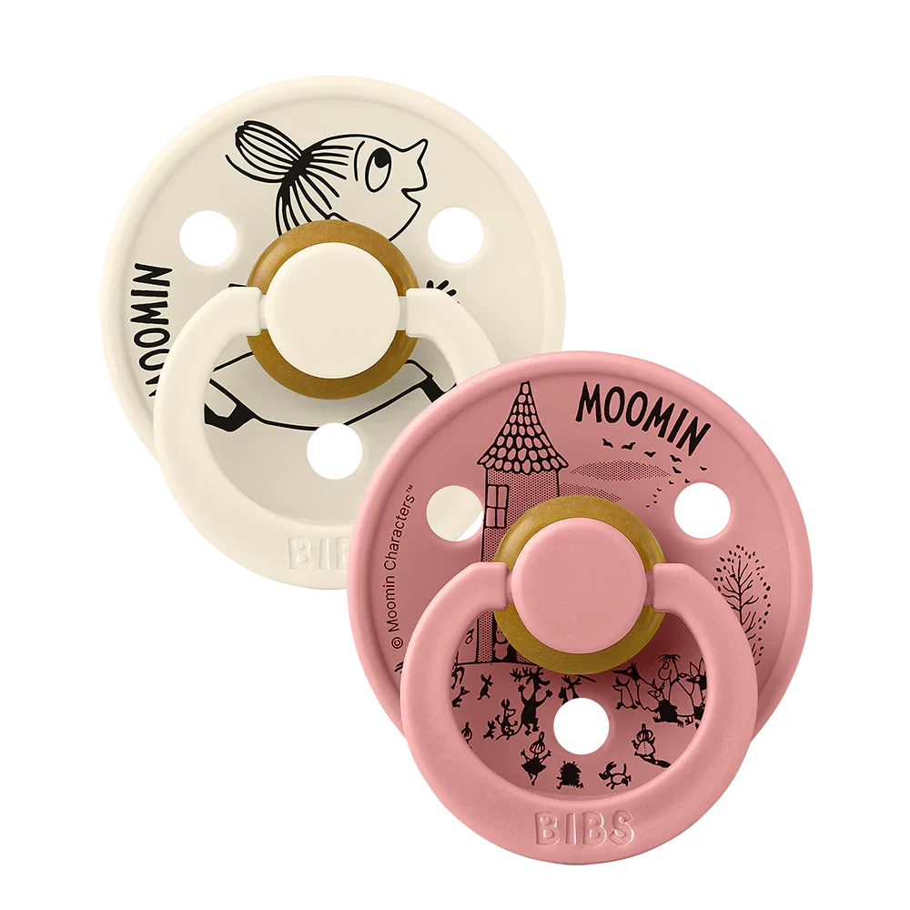 BIBS x Moomin Colour Pacifiers 2 pack Little My - Ivory/Dusty Pink - BIBS
