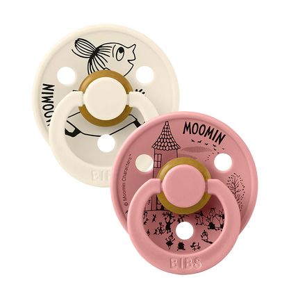 BIBS x Moomin Colour Pacifiers 2 pack Little My - Ivory/Dusty Pink - BIBS