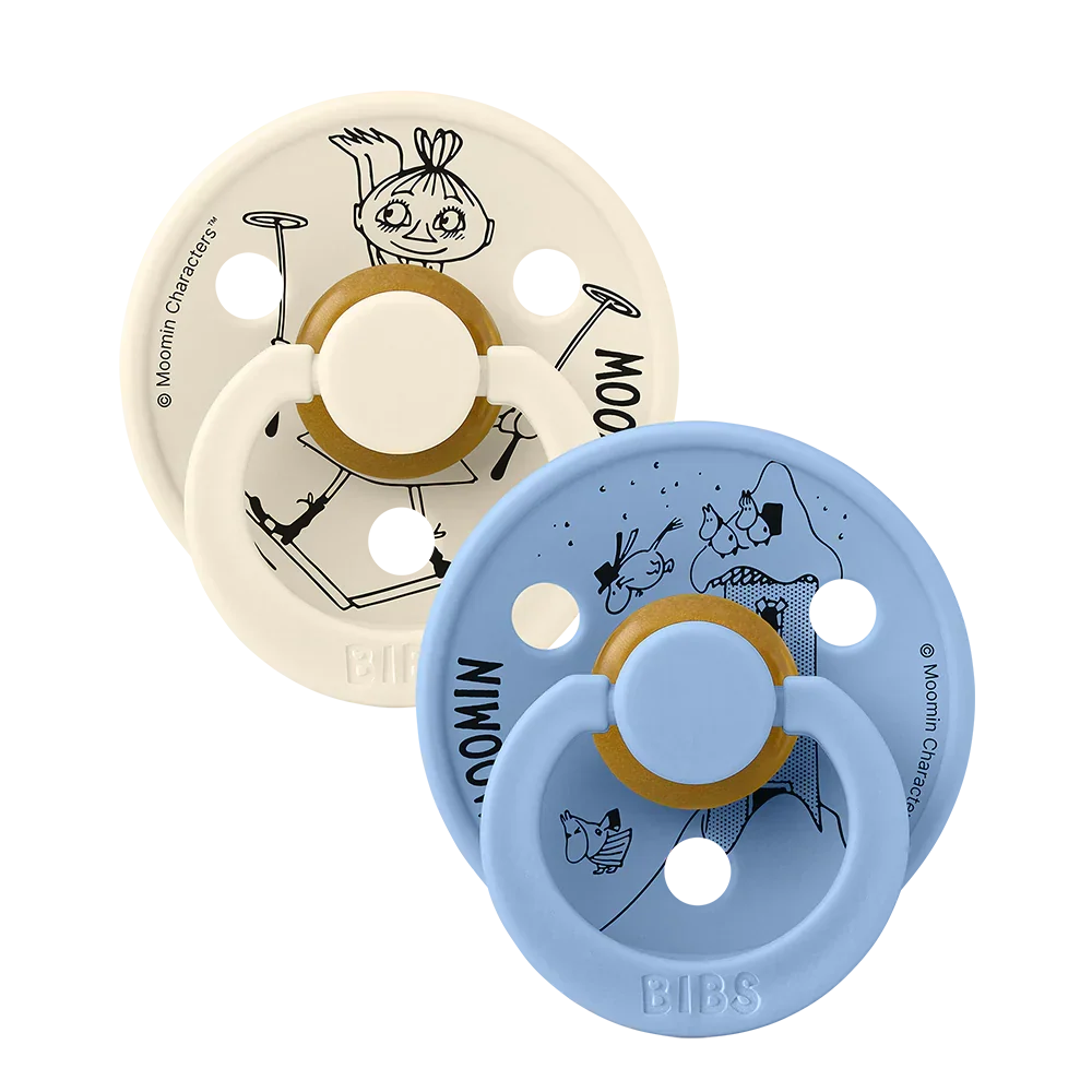 BIBS x Moomin Colour Pacifiers 2 pack Mymble - Ivory/Sky Blue - BIBS