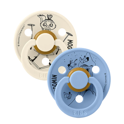 BIBS x Moomin Colour Pacifiers 2 pack Mymble - Ivory/Sky Blue - BIBS