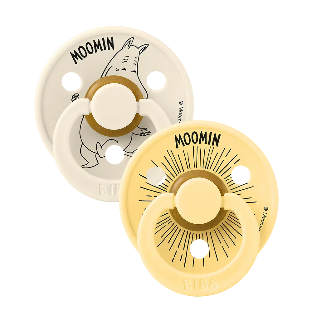 BIBS x Moomin Colour Pacifiers 2 pack Moomintroll- Ivory/Pale Butter - BIBS