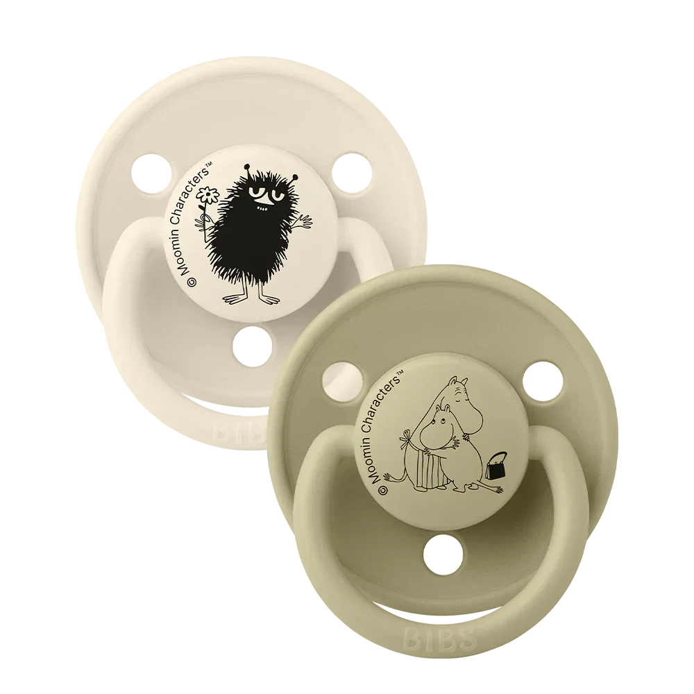 BIBS x Moomin De Lux Pacifiers 2 Pack Stinky - Ivory/Khaki - BIBS