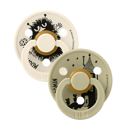 BIBS x Moomin Colour Pacifiers 2 pack Stinky - Ivory/Khaki - BIBS